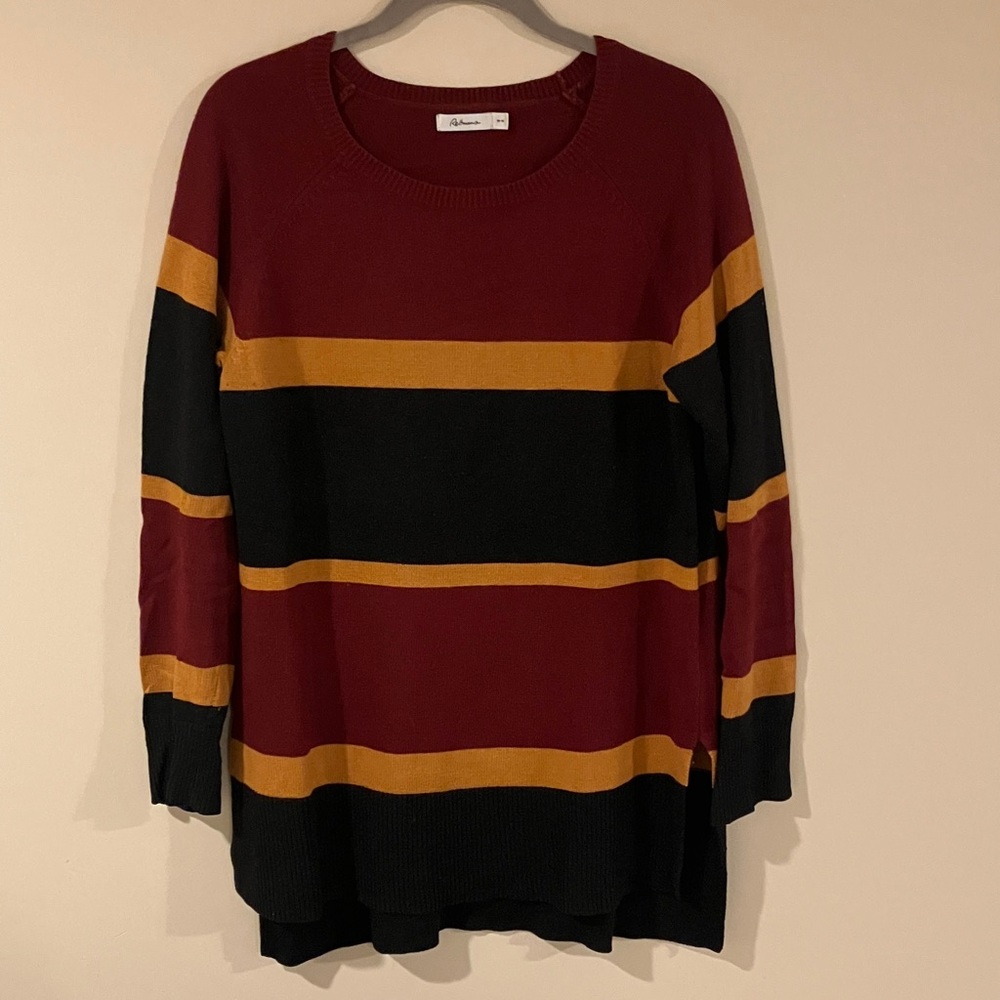 Reitmans Tunic Length Striped Sweater